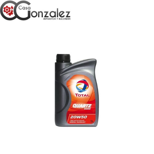 TOTAL QUARTZ 5000 20W50   multigrado para motores nafteros y diesel 1 lt.