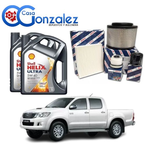 KIT DE 4 FILTROS Y ACEITE TOYOTA HILUX 2.5 / 3.0