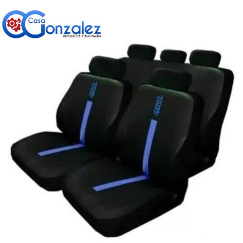 FUNDAS UNIVERSALES AUTO ECO CUERO QKL NEGRO/AZUL