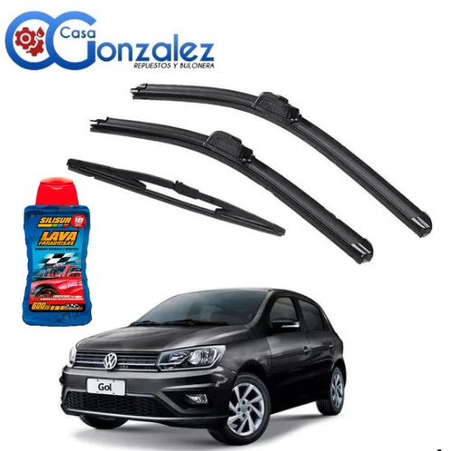 JGO. ESCOBILLAS VW GOL TREND + LAVA PARABRISAS 600CM3