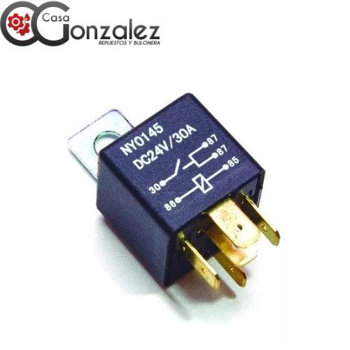 NOSSO RELAY RELÉS Y DESTELLADORES 24V 30A 5 TERMINALES C/SOPORTE