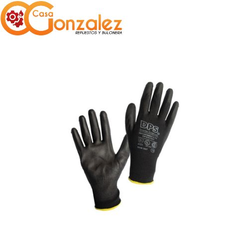 GUANTES BAÑADOS NYLON-POLIURETANO NEGROS (PAR)