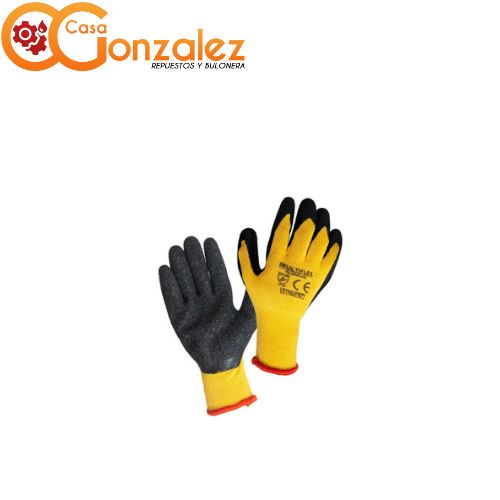 GUANTES BAÑADOS LATEX POLIURETANO AMARILLO O AZUL