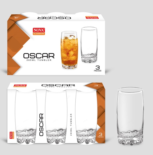 NOVA VASO PACK X3 OSCAR ALTO 280ml