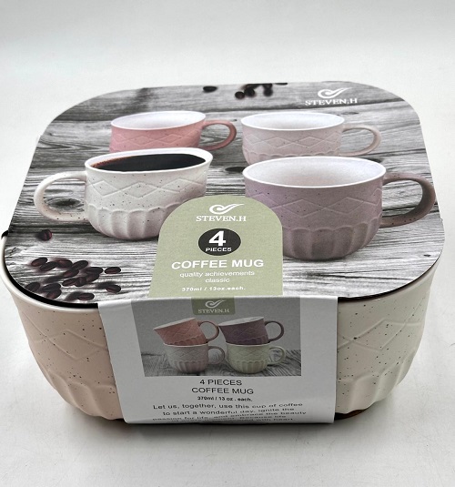 EA SET JARRO MUG CERAMICA PETALOS X4 43 17 10