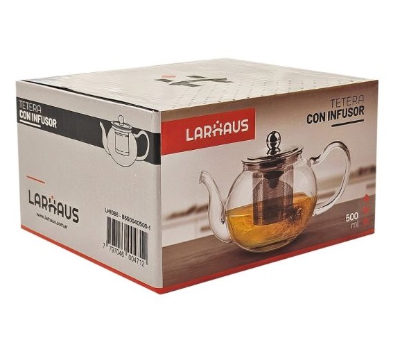 LARHAUS TETERA VIDRIO 500ml CON INFUSOR