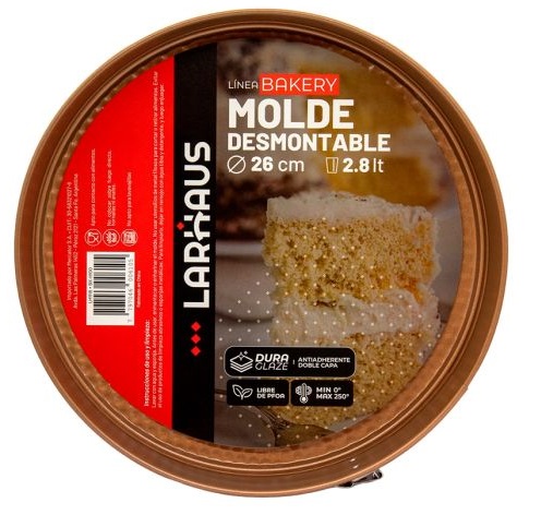 LARHAUS TORTERA DESARMABLE 26cm COBRE