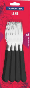 TRAMONTINA LEME Negro Tenedor Blister 12 Pz.
