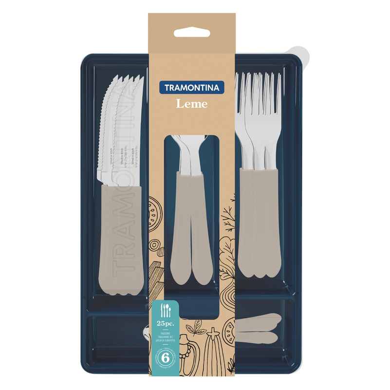 TRAMONTINA LEME Cubiertero 25 Pz. Gris