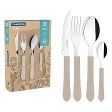 TRAMONTINA LEME Juego Cubiertos 24 Pz. Gris