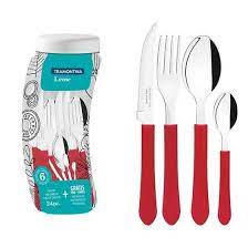 TRAMONTINA LEME Juego Cubiertos 24 Pz  Rojo