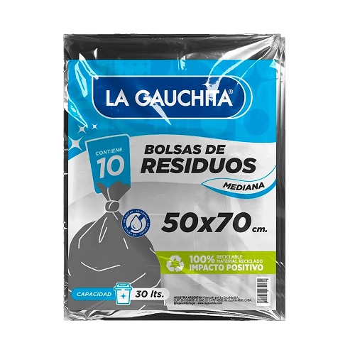 LG BOLSA RESIDUOS PLANA 50*70 X10 UNID