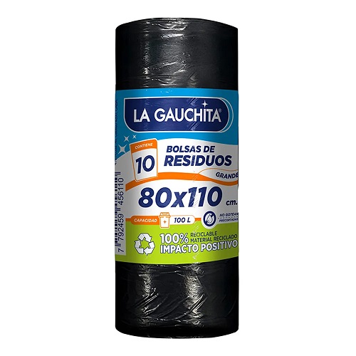 LG Bolsas Residuo Rollo 80x110  Grande x10u. 
