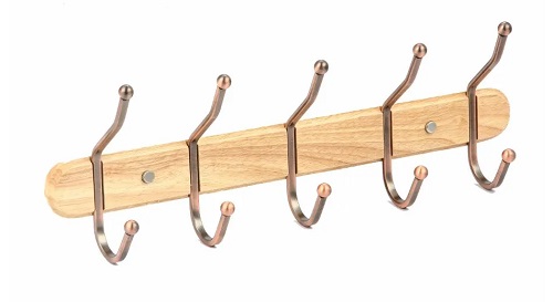 SUKÁ PERCHERO PARED 5 GANCHOS BRONCE