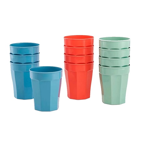 STAR VASO PLASTICO FACETADO X4