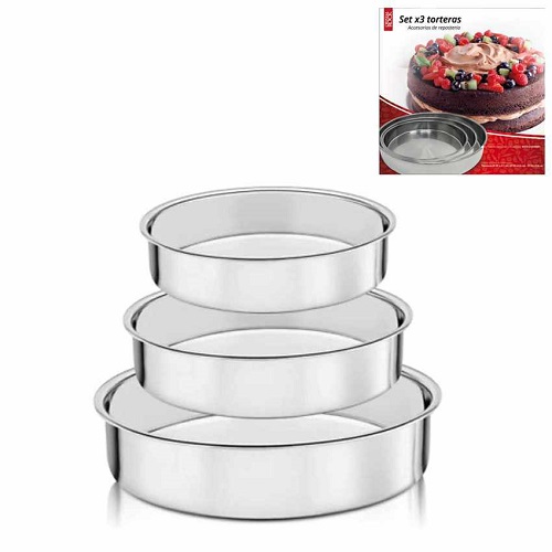 CR SET TORTERAS ACERO INOX (26-26-28cm)