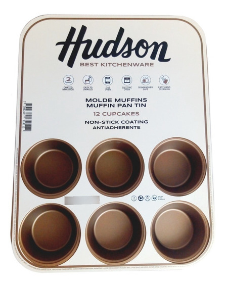 HUDSON MOLDE MUFFINS 12 CAVIDADES COBRE