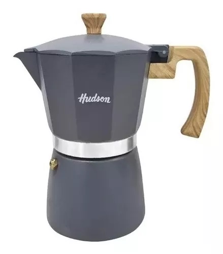 HUDSON CAFETERA ITALIANA 9 TAZAS GRIS