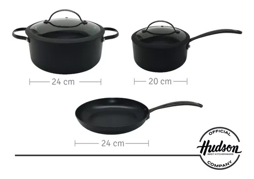 JUEGO CACEROLA 5 PIEZAS TOTAL BLACK HUDSON