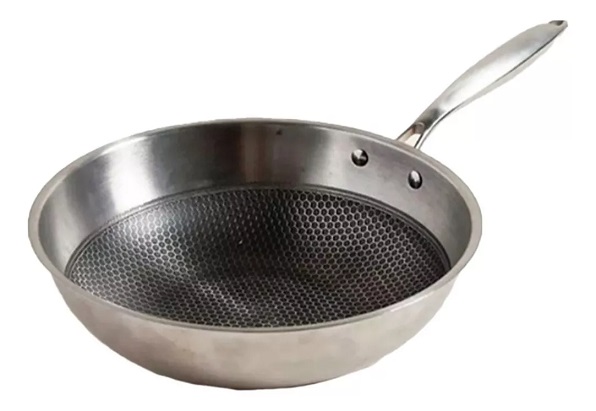 HUDSON WOK ACERO INOX CON ANTIADH. 30cm