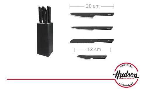 HUDSON DESIGN SET CUCHILLOS X4 C/ HOLDER