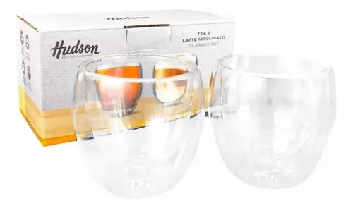 HUDSON SET 2 VASOS DOBLE PARED 150ml LISOS