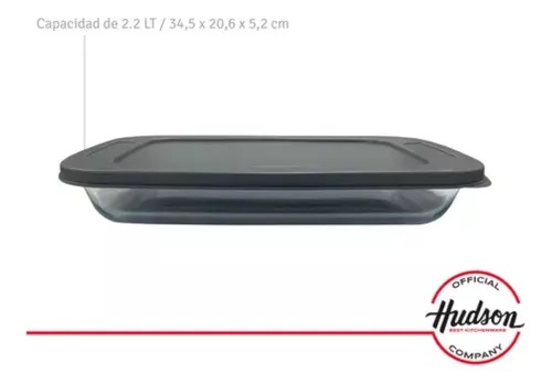 HUDSON FUENTE RECTANG. C/TAPA 2.2Lts (34*20*5cm)