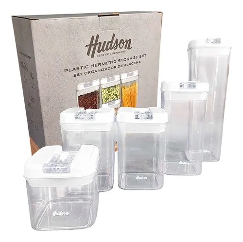 HUDSON SET FRASCOS PLASTICOS X5 HERMETICOS