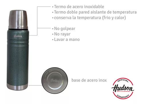 HUDSON TERMO DE 750 ML ACERO VERDE