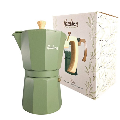 HUDSON CAFETERA ITALIANA 9 TAZAS OLIVE