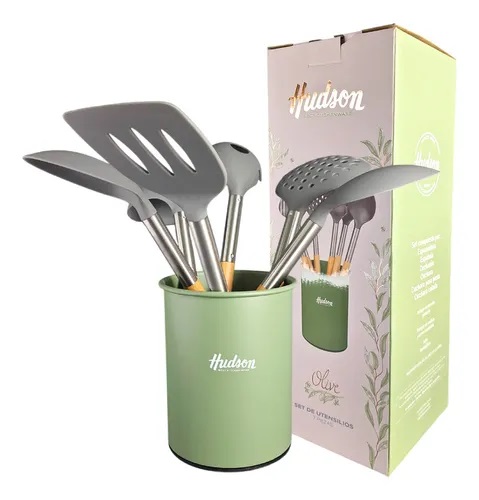 HUDSON OLIVE SET UTENSILLOS MGO. MADERA