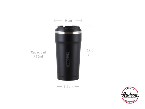HUDSON VASO CAFE TERMICO 470ml NEGRO