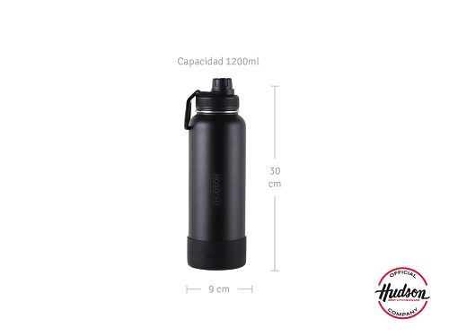 HUDSON BOTELLA DEPORTIVA 1200ml NEGRA
