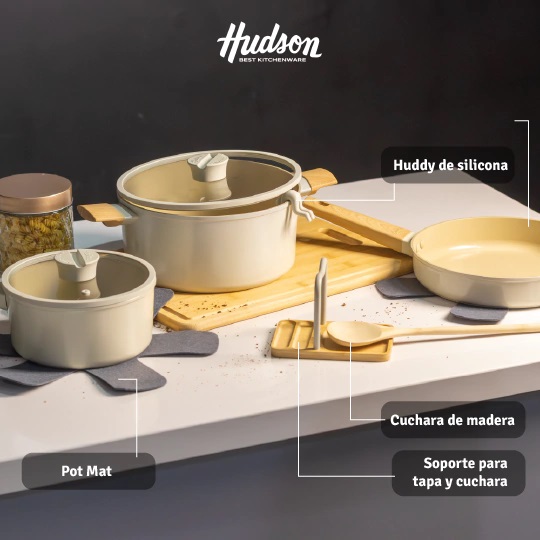 HUDSON HARMONY ALUM. FORJ. SET CACEROLA x5