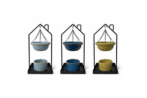 HORNILLO CERAMICA 19*9cm CASITA  ALAMBRE