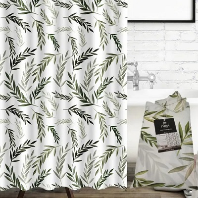 SUKÁ CORTINA BAÑO POLYESTER HOJAS AD3