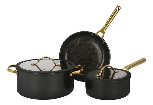 SUKÁ SET CACEROLAS INDUCCION 5PZ ASA DORADA