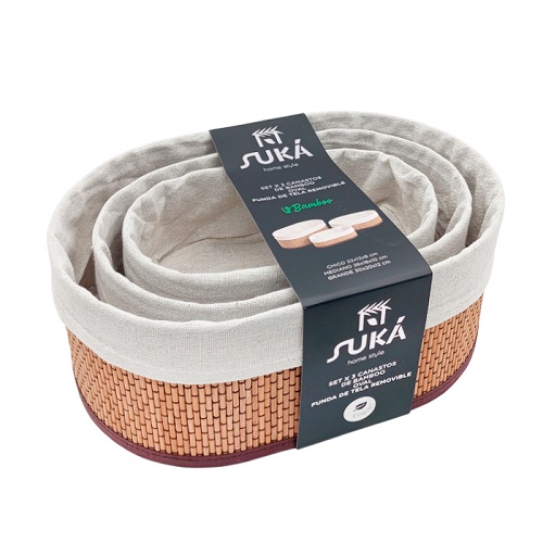 SUKA SET X3 CANASTOS BAMBOO OVALADOS