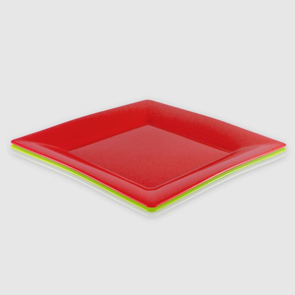 PLATO PLAYO CUADRADO PLASTICO 26cm HZ