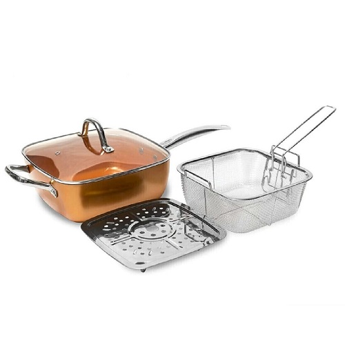 SARTEN CUADRADA COOPER FREIDOR Y VAPORIERA