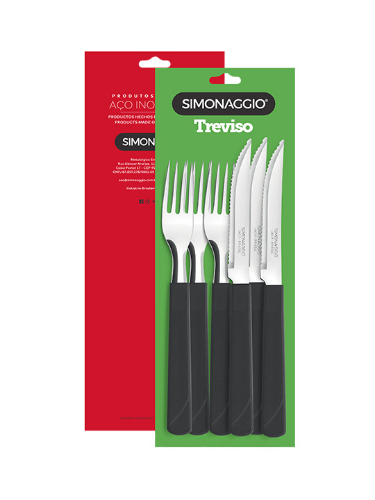 SIMONAGGIO TREVISO SET X6 CUBIERTOS NEGRO