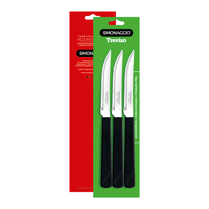 SIMONAGGIO TREVISO CUCHILLO MESA X 3 NEGRO