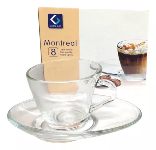 KIMGLASS SET X4 TAZA MONTREAL C/PLATO EST