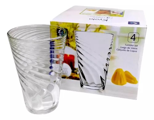 KIMGLASS SET X4 VASOS KYOTO ALTO ESTUCHE