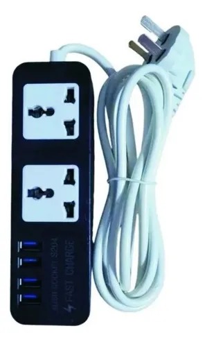 Zapatilla 2 Enchufes Universales Y 4 USB Multinorma