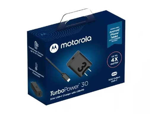 Cargador Motorola 30W Con Cable C A C