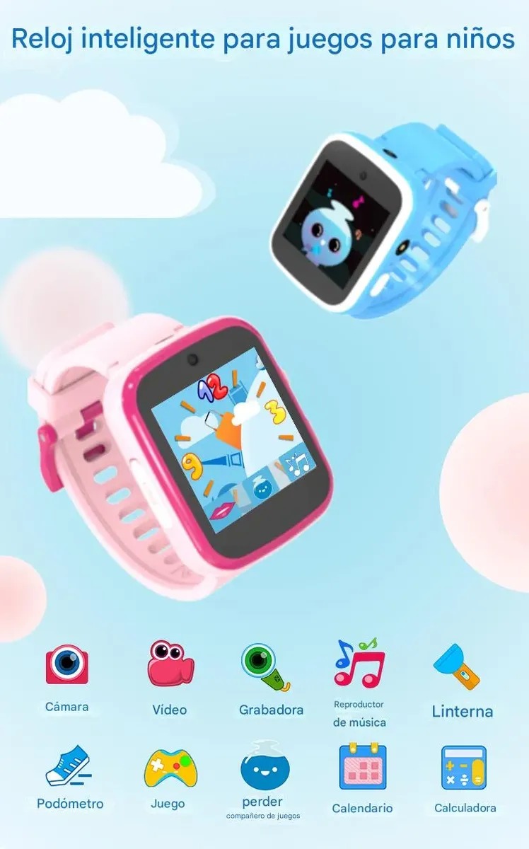 Smart Watch Niños Reloj Inteligente Juegos Kids Camara W11 Blanca Sport