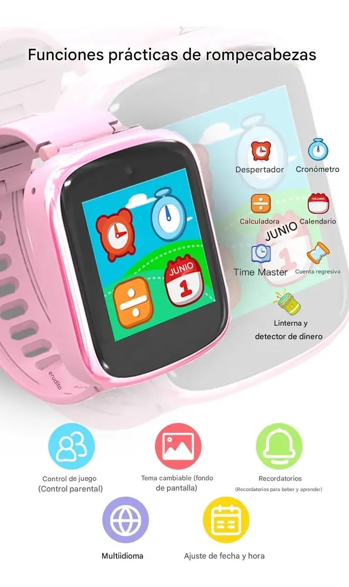 Smart Watch W22 Niños Reloj Inteligente Camara Juegos Sumergible Dibujos Sp