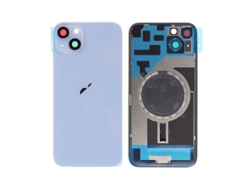 Tapa Bateria Trasera iPhone 14 PLUS - Azul Con lentes de camaras