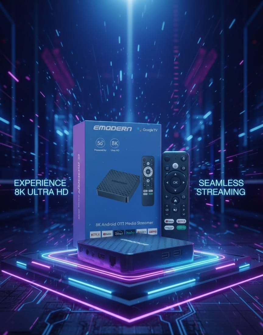TV BOX 5G EMODERN 8K- Ultra HD Bluetooth
